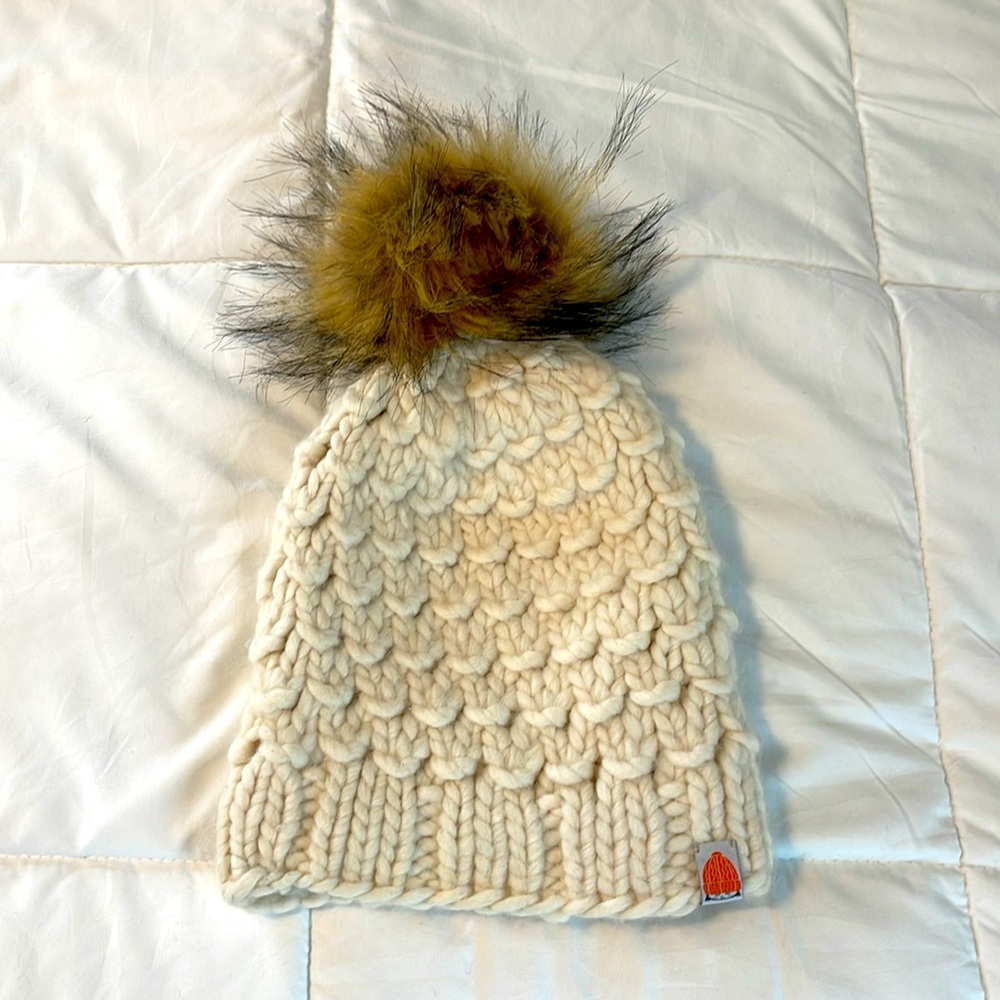 STIK Sh*t That I Knit ~ The Gunn Beanie, Merino Wool in White Lie